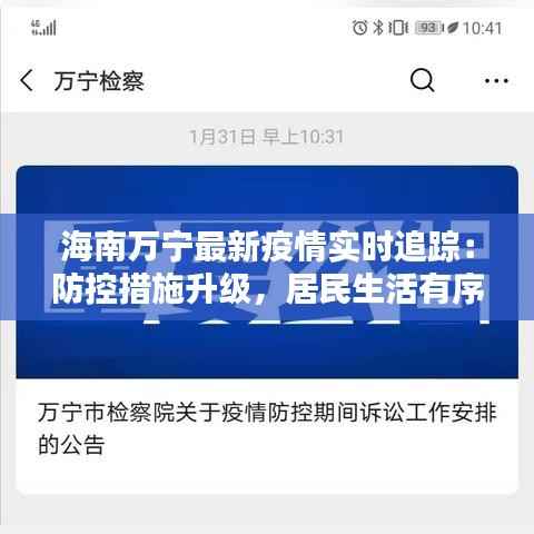 海南万宁最新疫情实时追踪：防控措施升级，居民生活有序进行