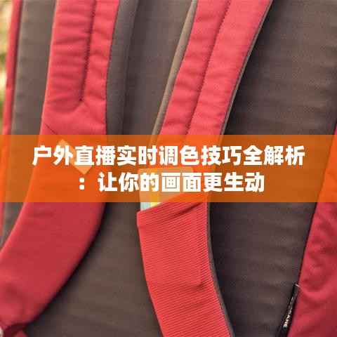 户外直播实时调色技巧全解析:让你的画面更生动