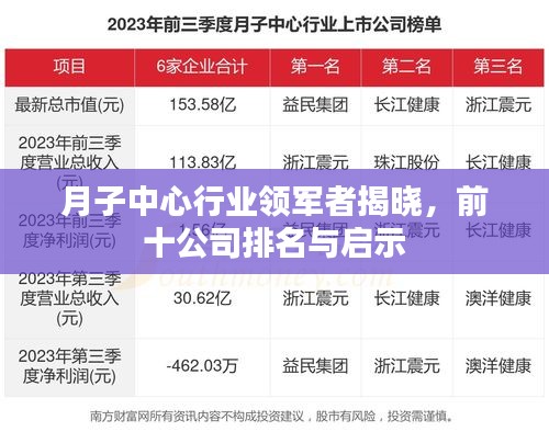 月子中心行业领军者揭晓,前十公司排名与启示