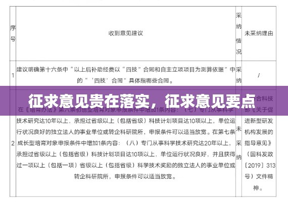 征求意见贵在落实,征求意见要点